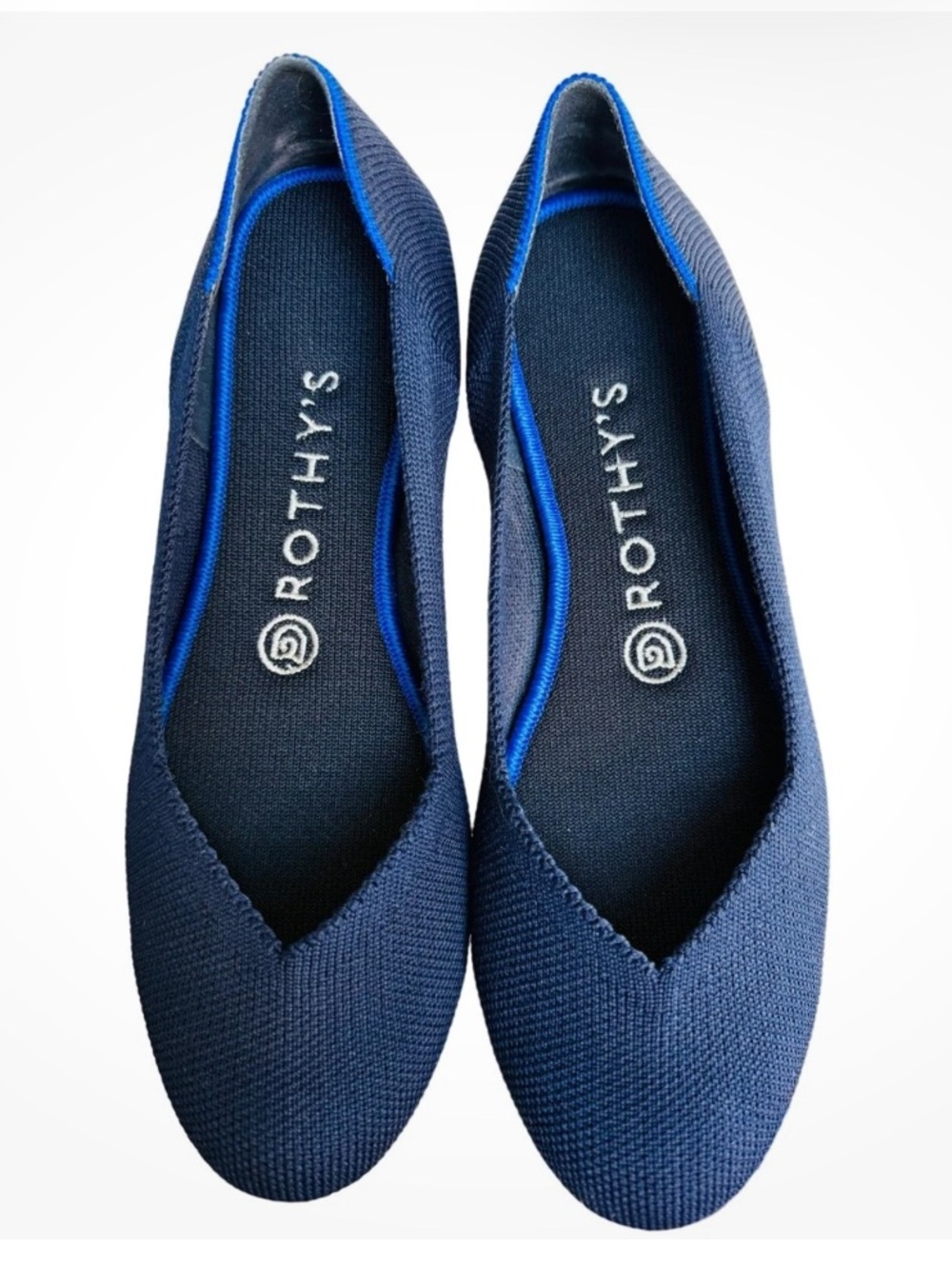 Rothy's Navy Blue Knit Slip-On Flats